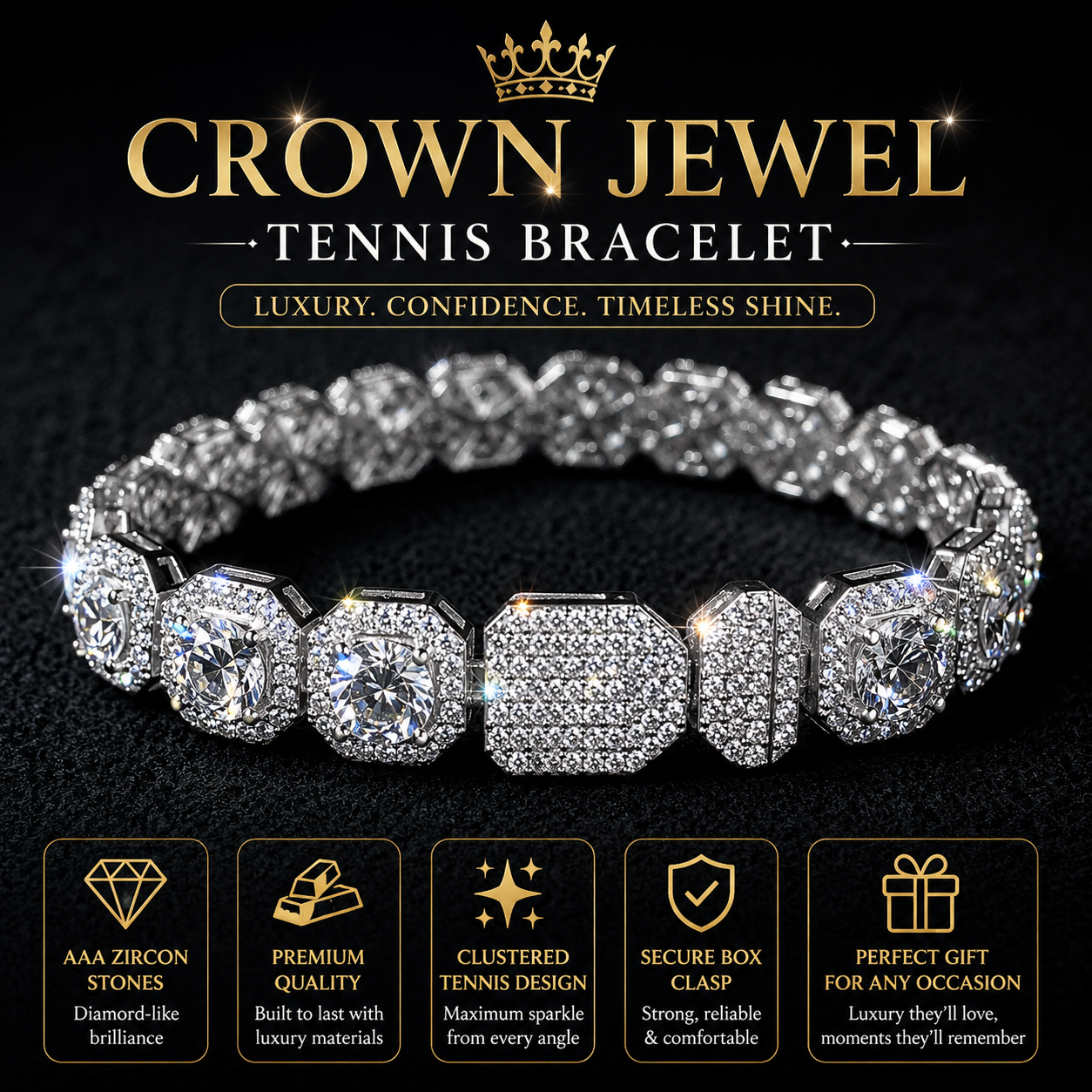 Crown Jewel Tennis Bracelet