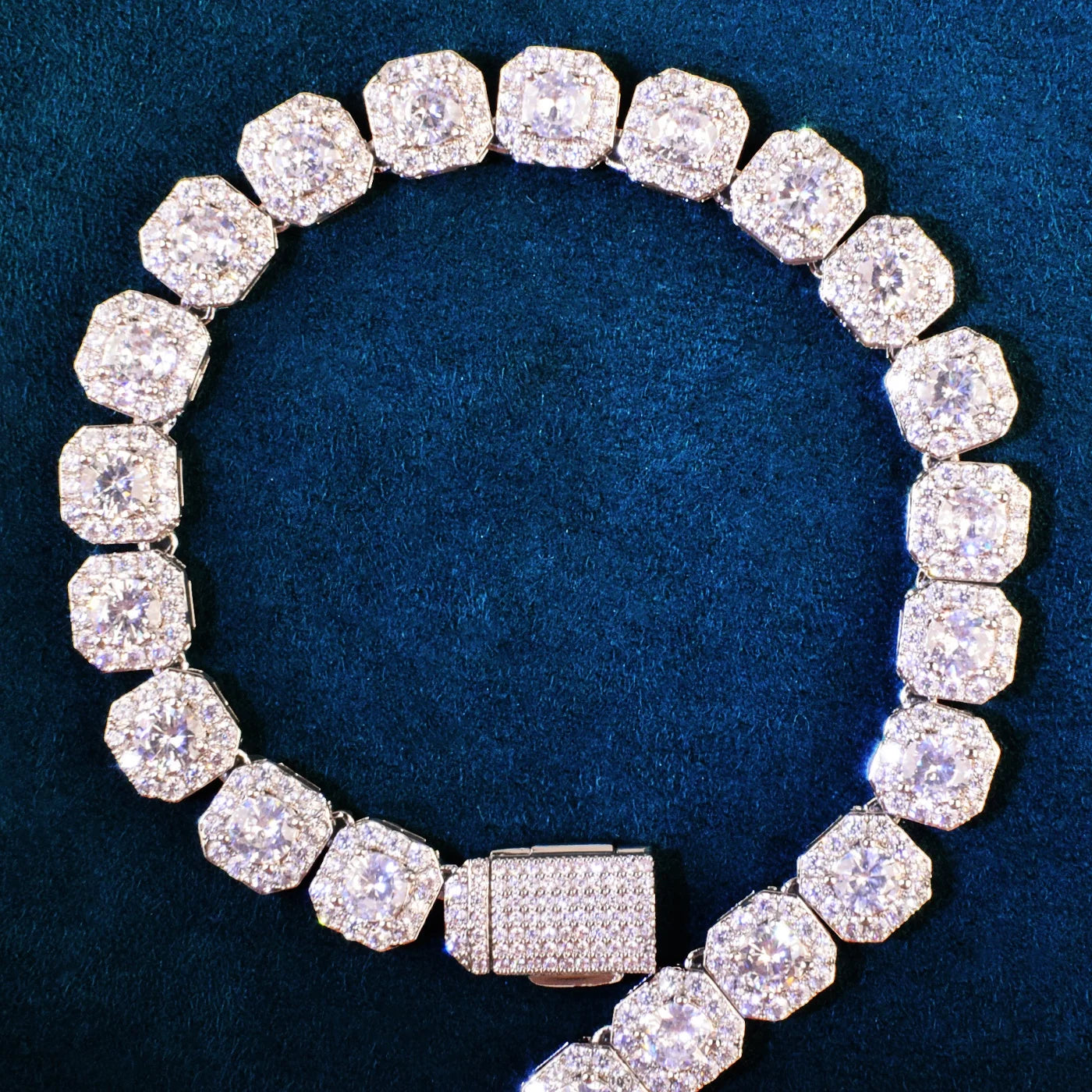 Cluster Buster: Spotlight Stealing Square Chain Bracelet by BHG Jewelry