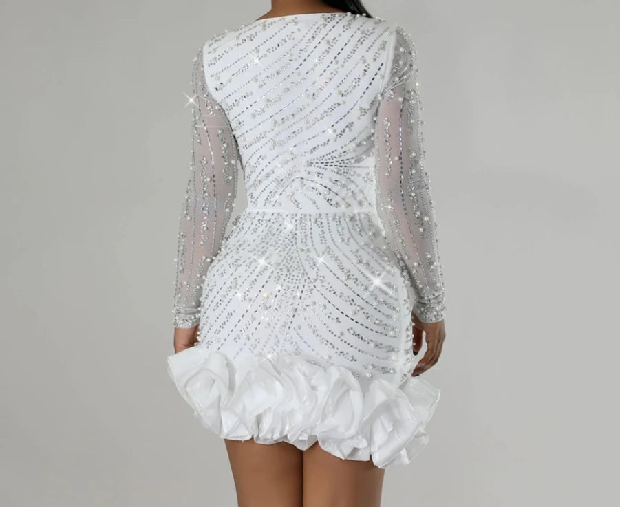 Radiance Royale Rhinestone Mini Dress – Night Luxe Edition