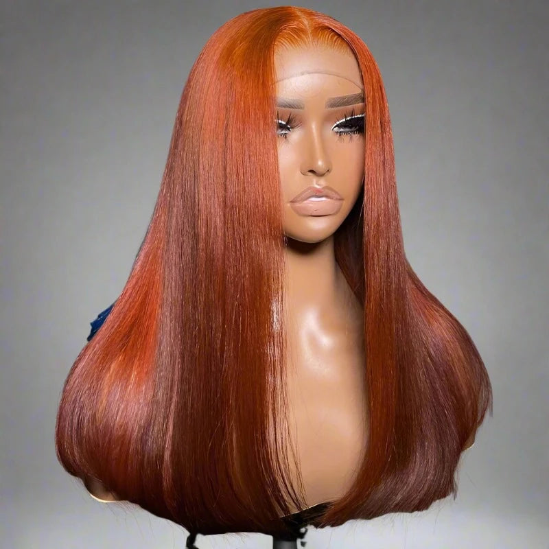 Ginger Gaze: The Sunkissed Sleekster 5x5 Lace Magic Wig
