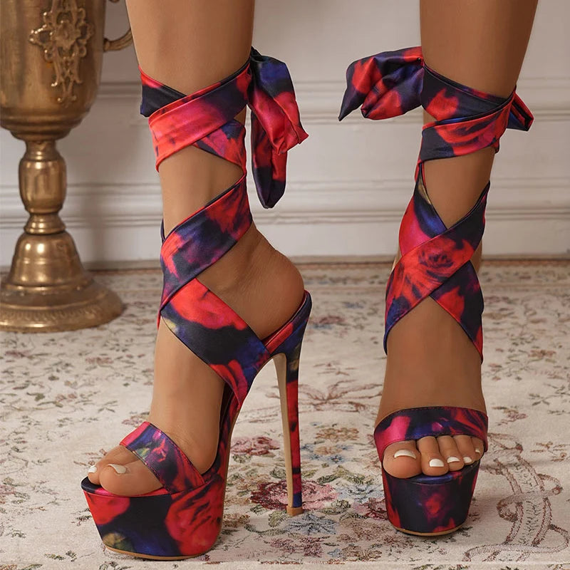 After Hours Satin Platform Heels