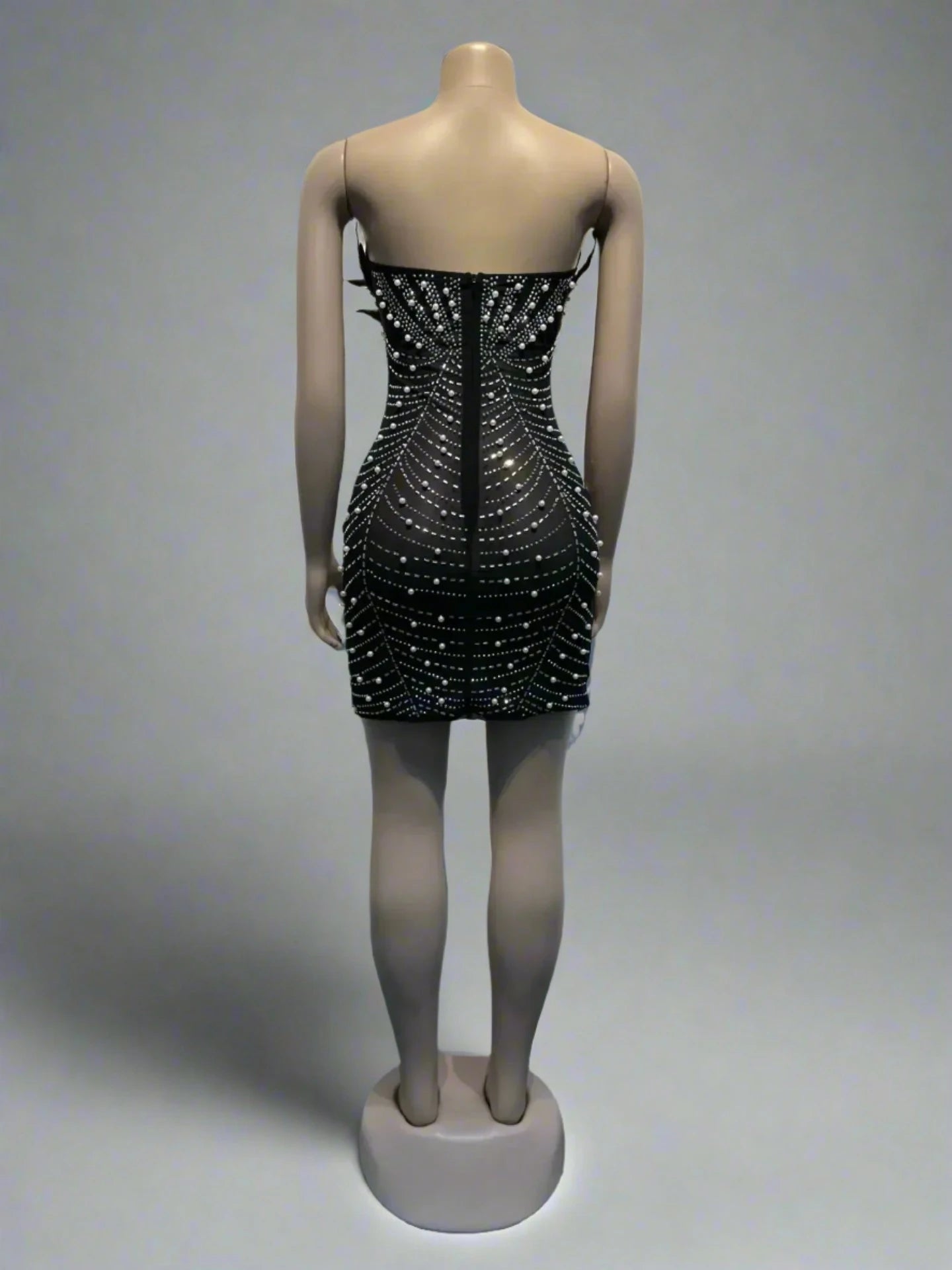 Glitz n’ Glam FeatherFrost Midi - The Starlit Silhouette Dress