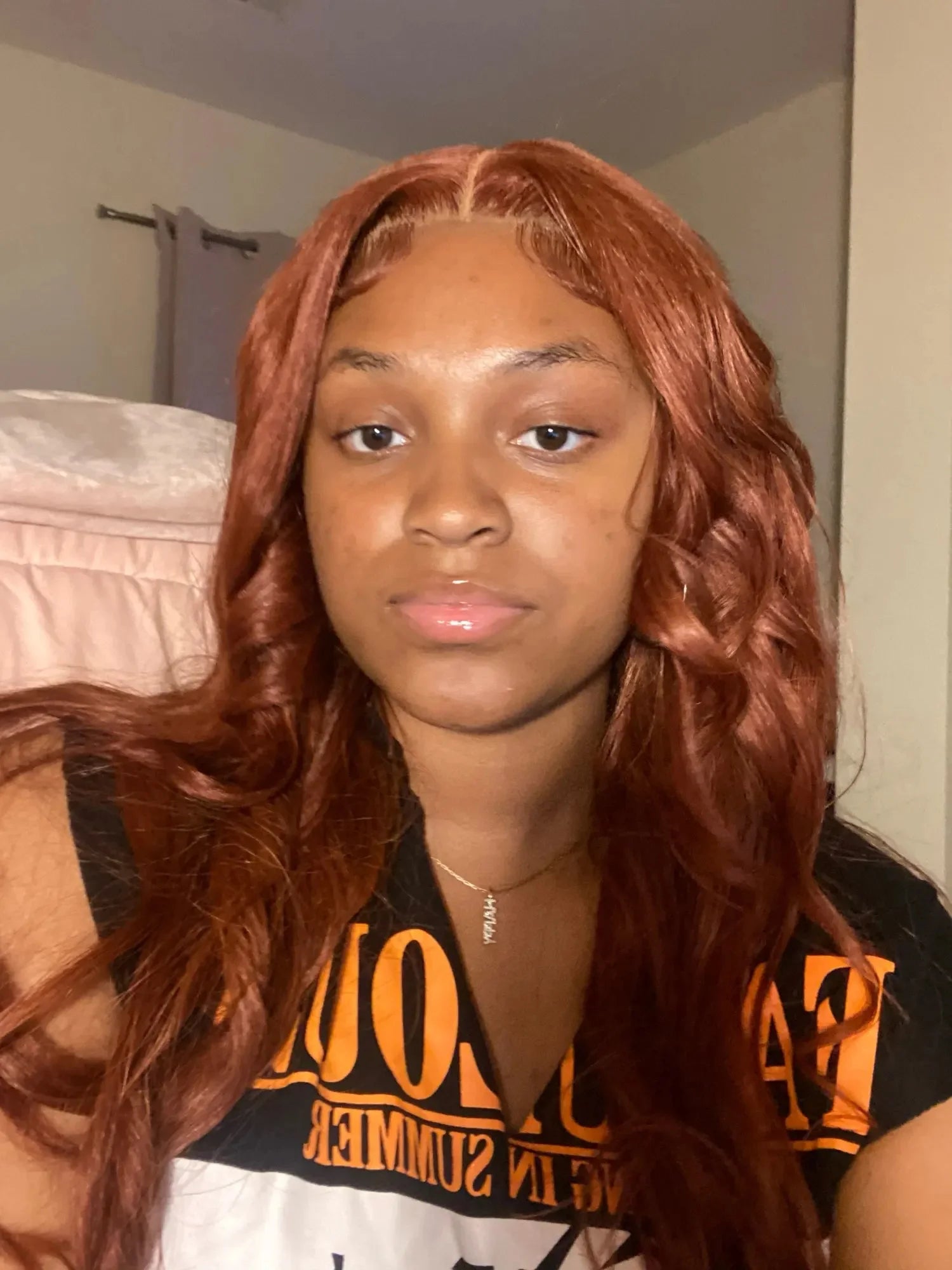 Ginger Gaze: The Sunkissed Sleekster 5x5 Lace Magic Wig