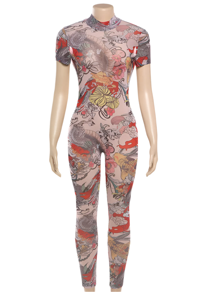 DragonFlex Sheer Majesty: The Slinky Backless Jumpsuit