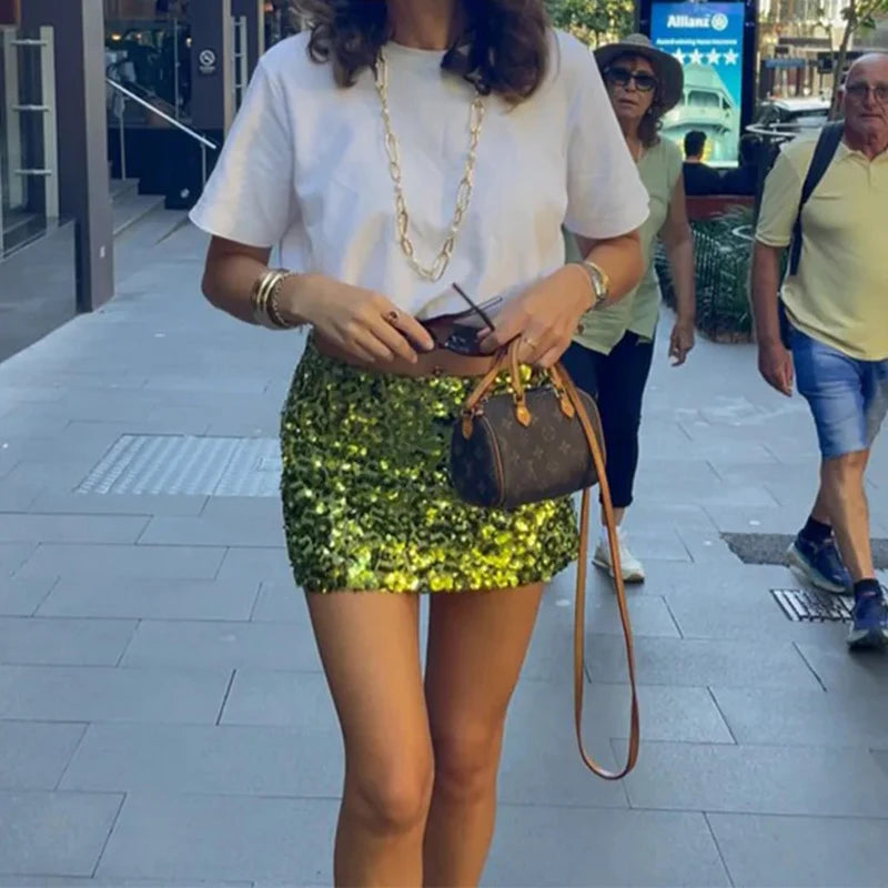 Glow Getter Sequin Mini Skirt