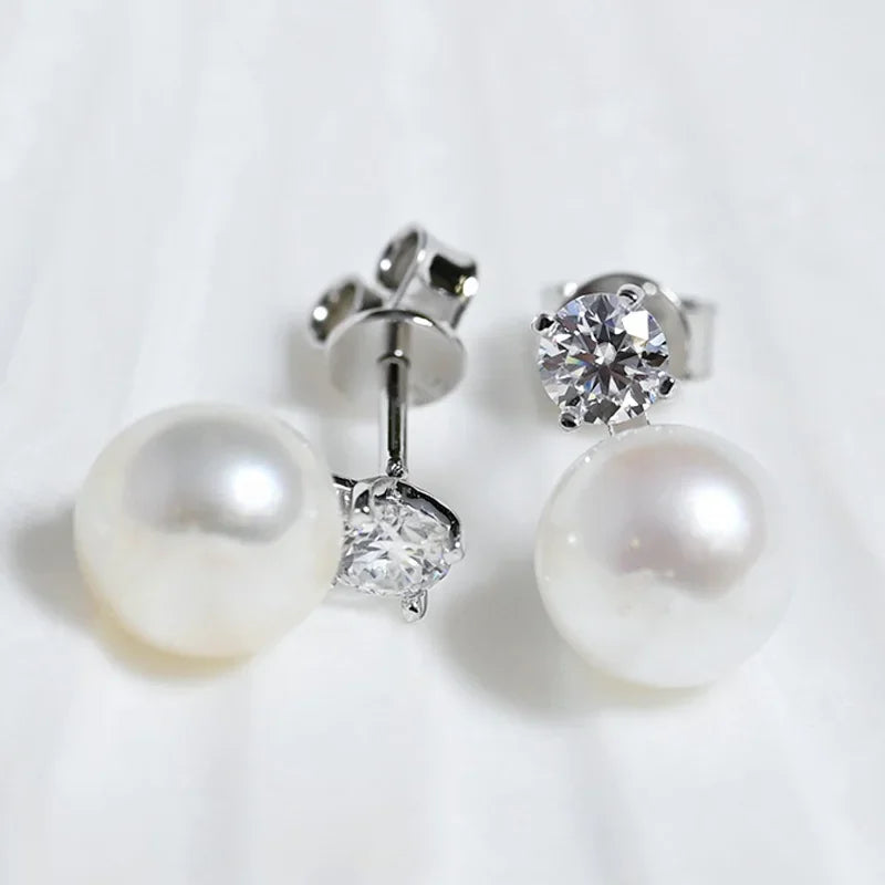 Lustrous Luna MoissaniPearl Studs