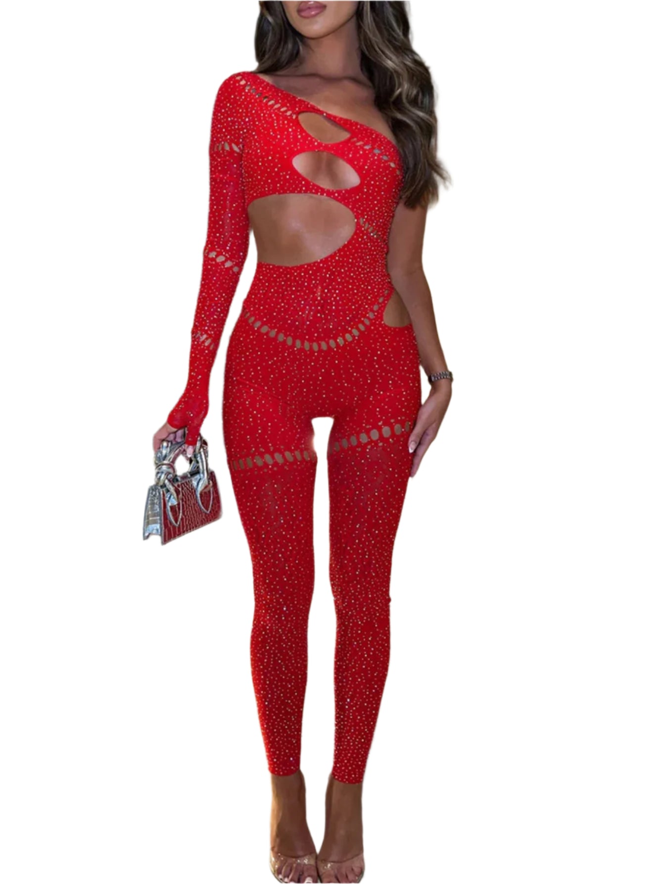 Glam Galaxy Rhinestone PartySculpt Jumpsuit