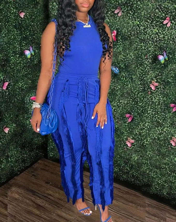 Tassel Temptations: The Riviera Chic Romper Ensemble