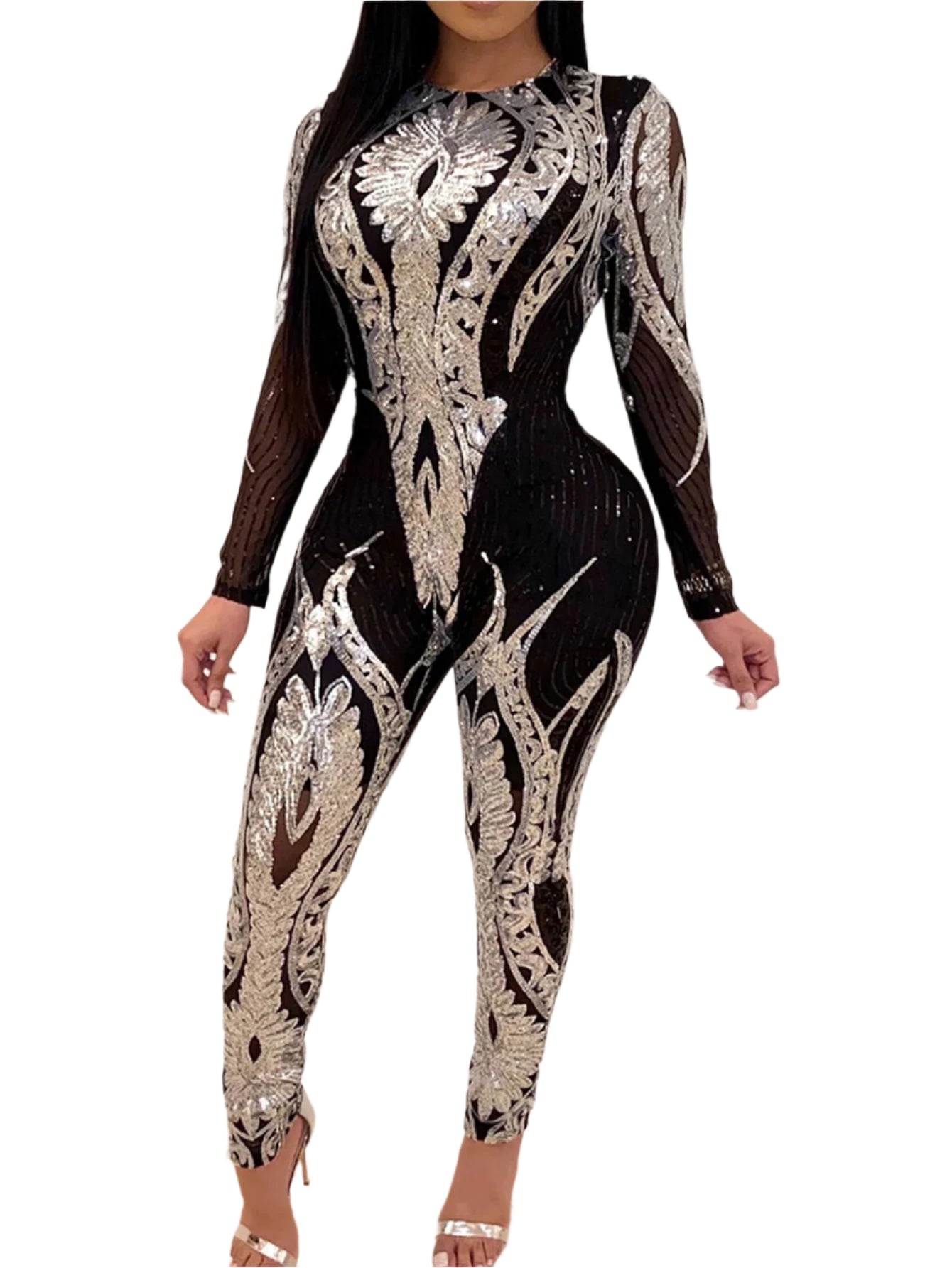 Glitz Gala: Sequin Siren Bodycon Jumpsuit