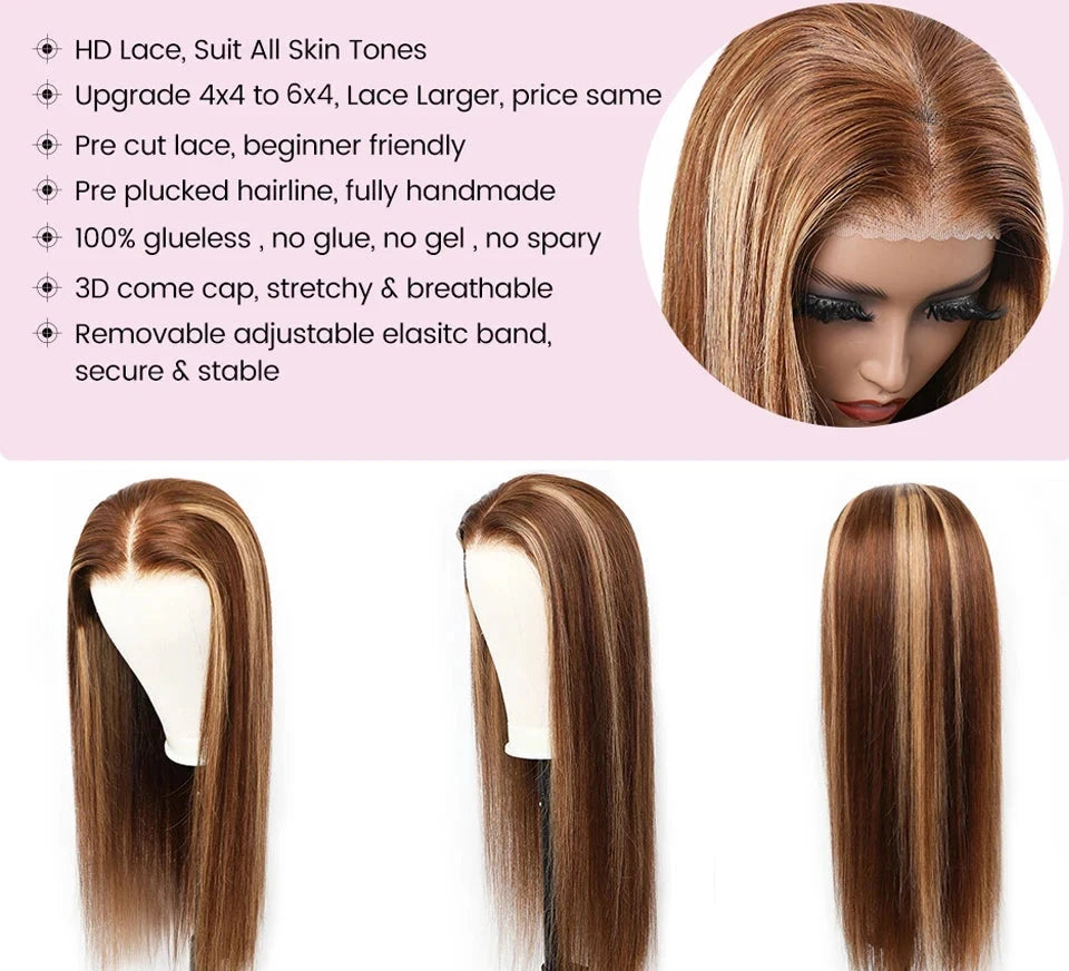 SleekPeek ChicLocks: The Instant Glam 6X4 HD Lace Highlight Wig