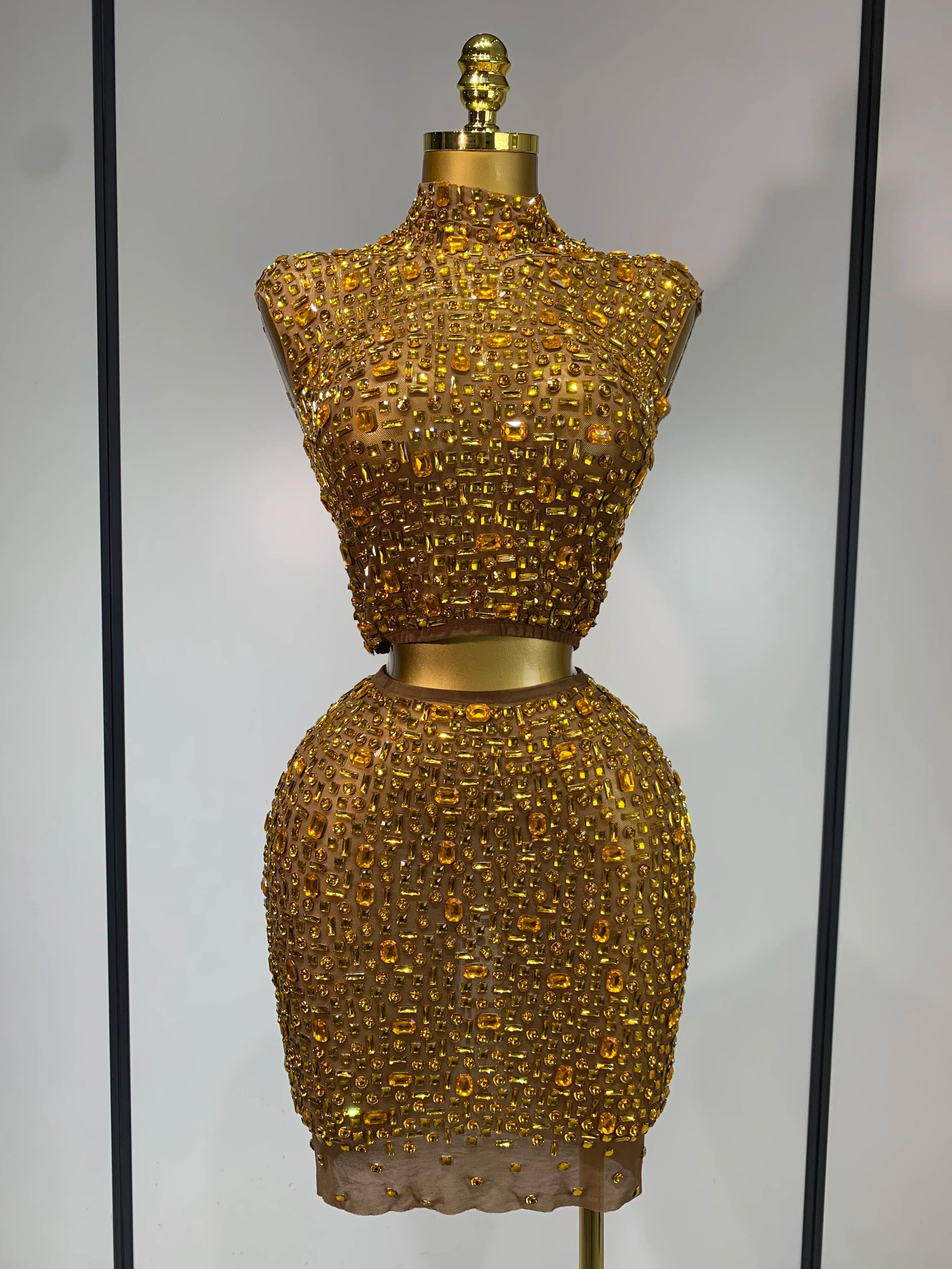 Diamond Nights Rhinestone Skirt Set
