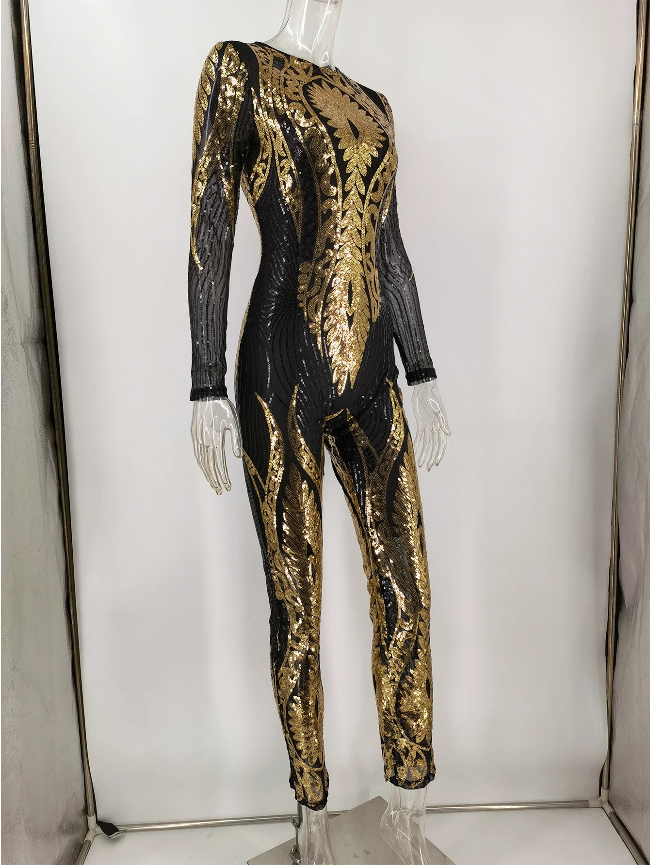 Glitz Gala: Sequin Siren Bodycon Jumpsuit