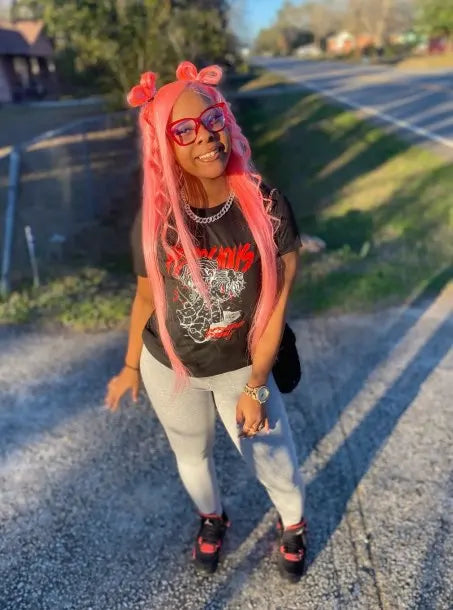 Pretty in Pink Prowess: The Flamingo Flick Power Wig