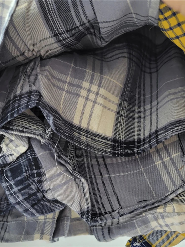 Plaid-ly Deconstructed Denim Diva Skirt