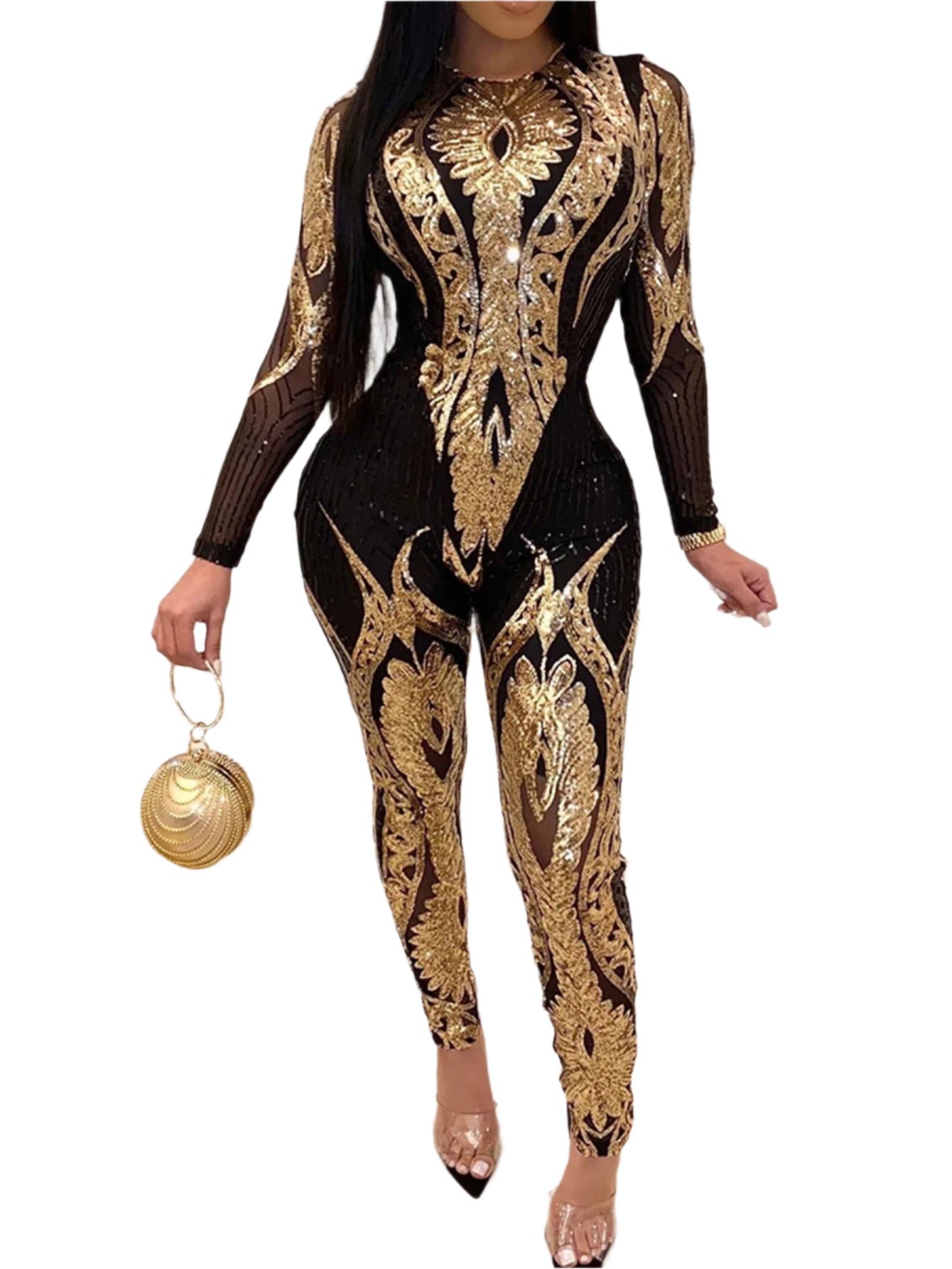 Glitz Gala: Sequin Siren Bodycon Jumpsuit
