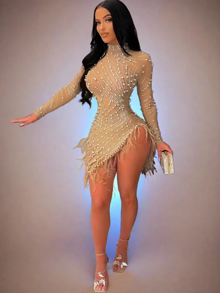 Glamour Glissade: The Feathered Fantasy Dress