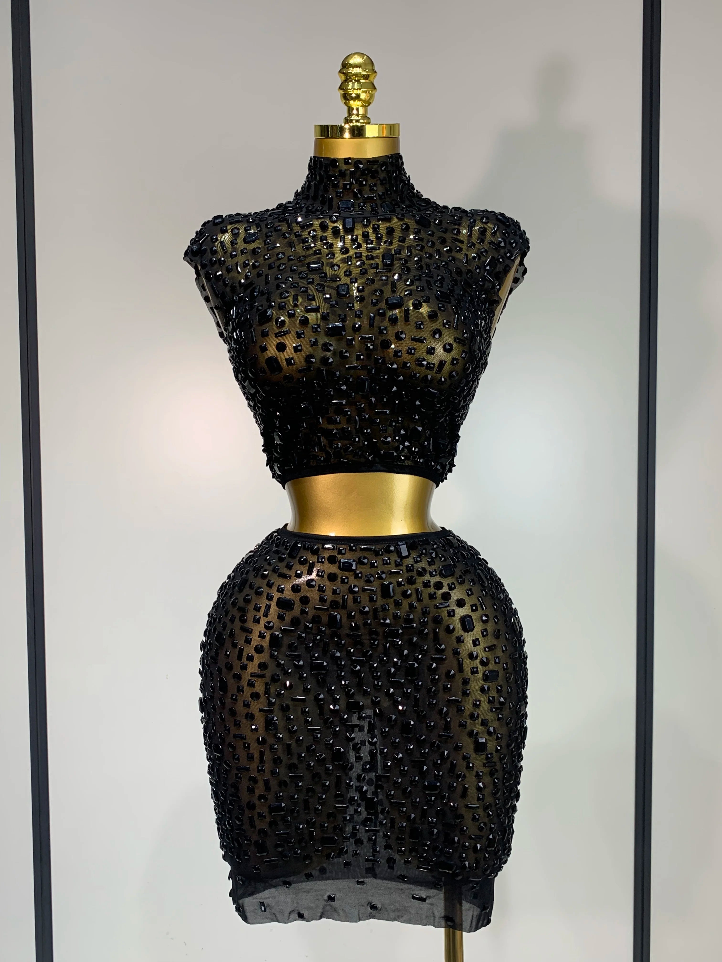 Diamond Nights Rhinestone Skirt Set