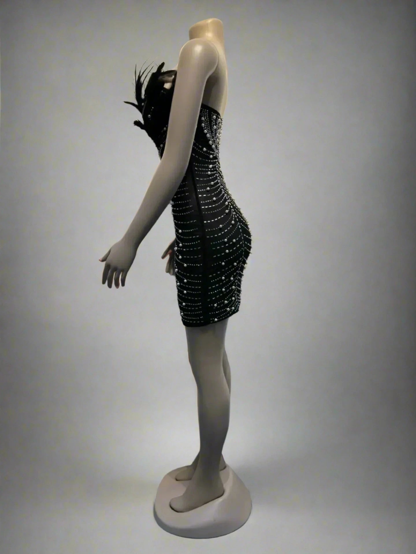 Glitz n’ Glam FeatherFrost Midi - The Starlit Silhouette Dress