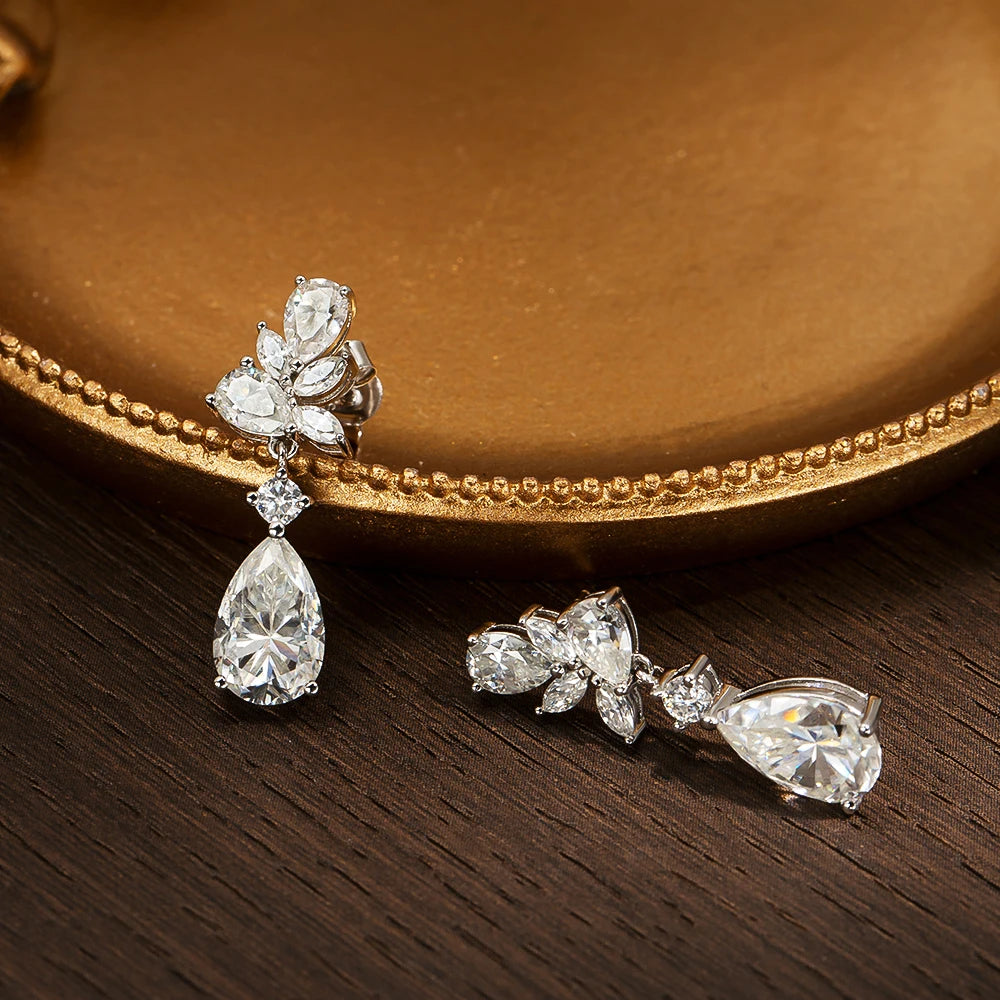 MoissaniteMarvels: Luxurious 18k Gold-Plated Earrings