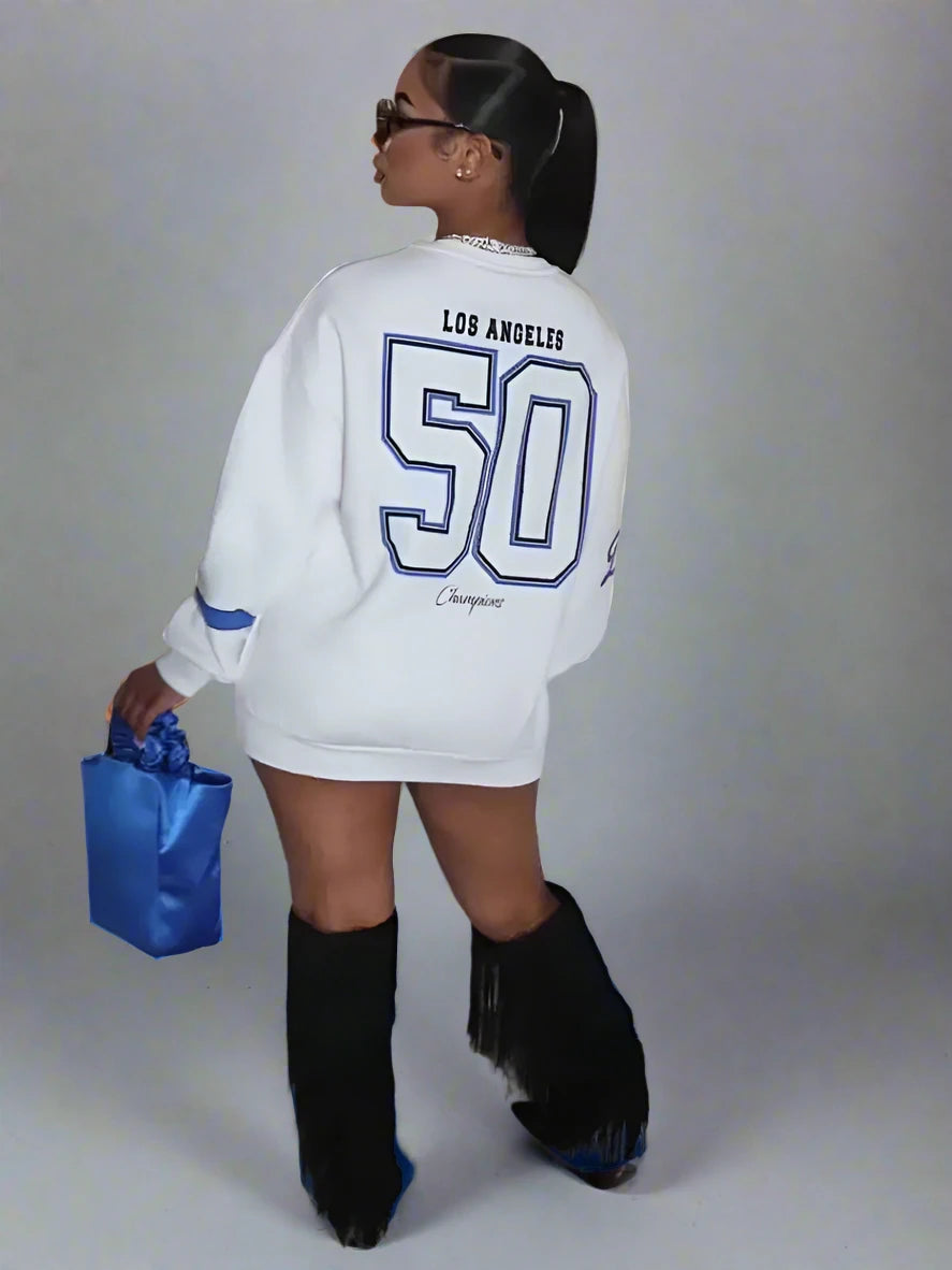 Street Script Gala: White Wonderland Sweatshirt