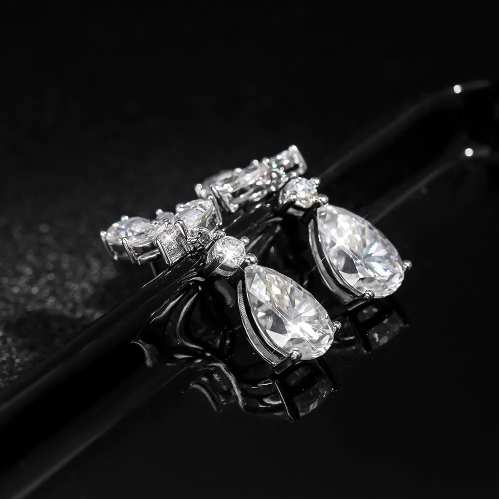 MoissaniteMarvels: Luxurious 18k Gold-Plated Earrings