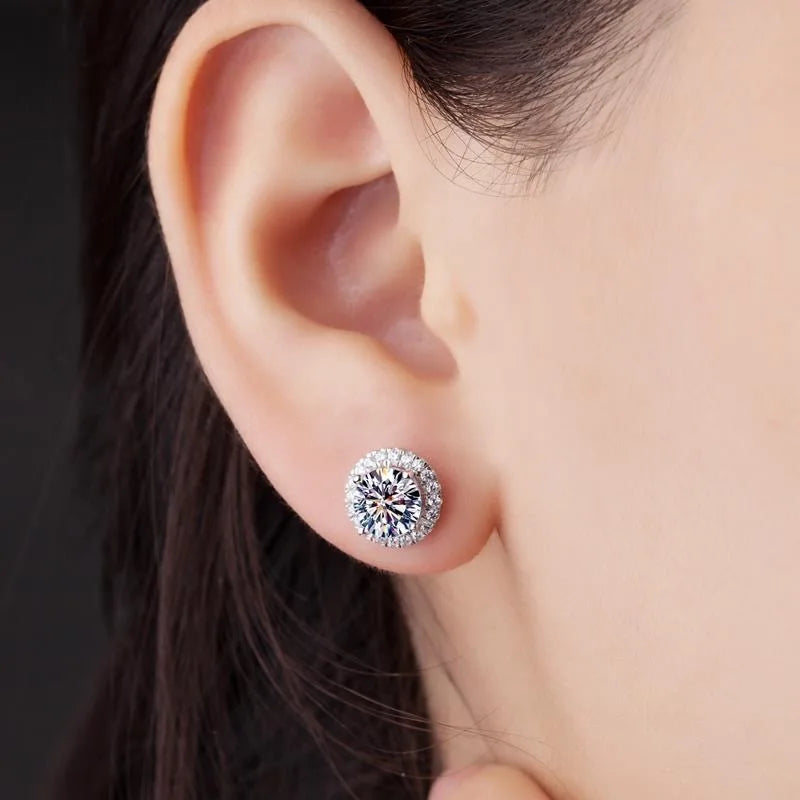 Sparkling Stardust: Platinum Perfected Moissanite Ear Gems