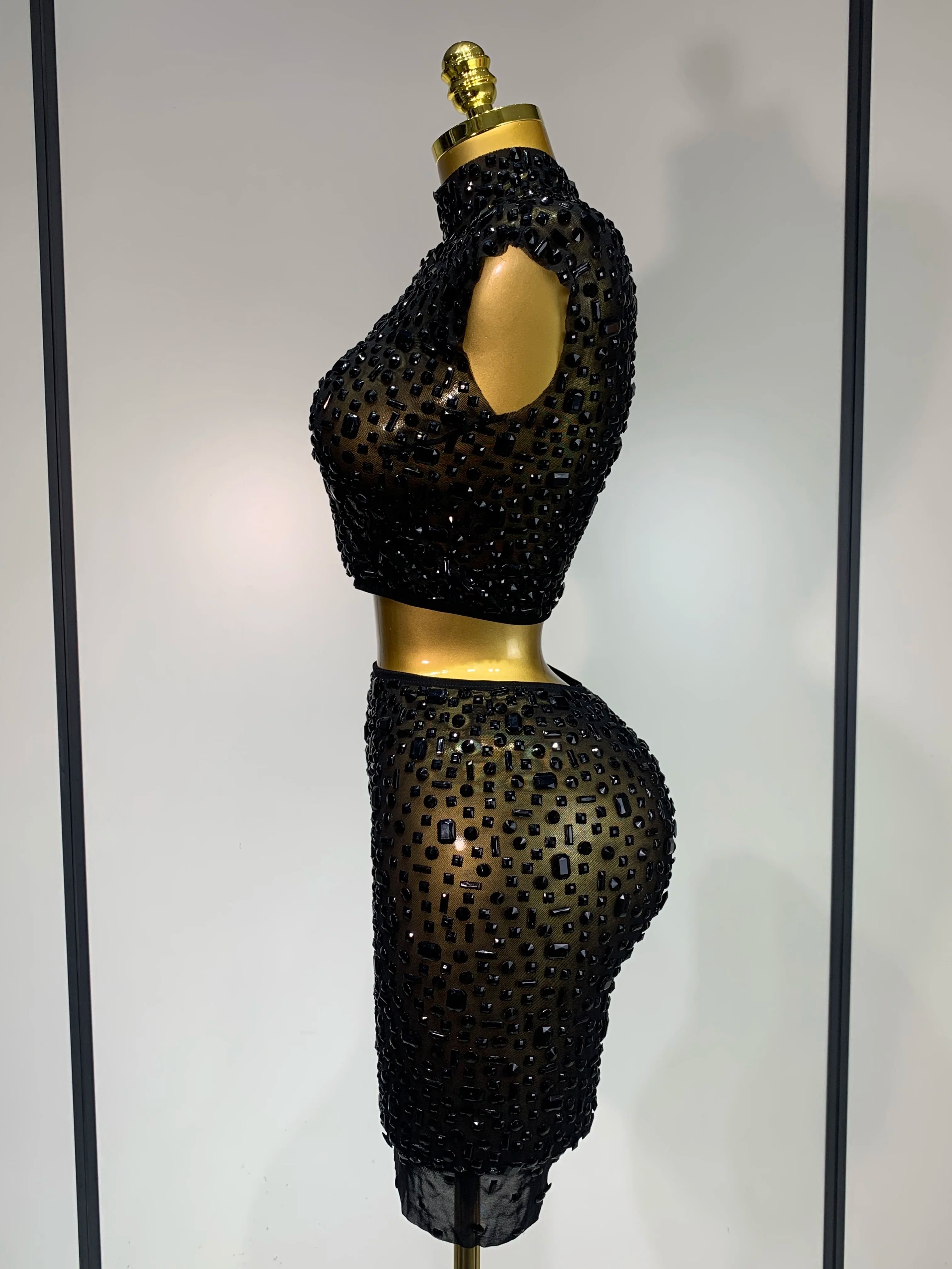 Diamond Nights Rhinestone Skirt Set
