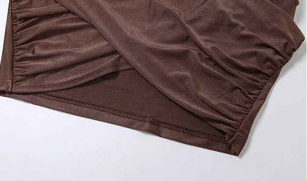 Brown satin fabric on a white background with 'WeirdPuss' branding.