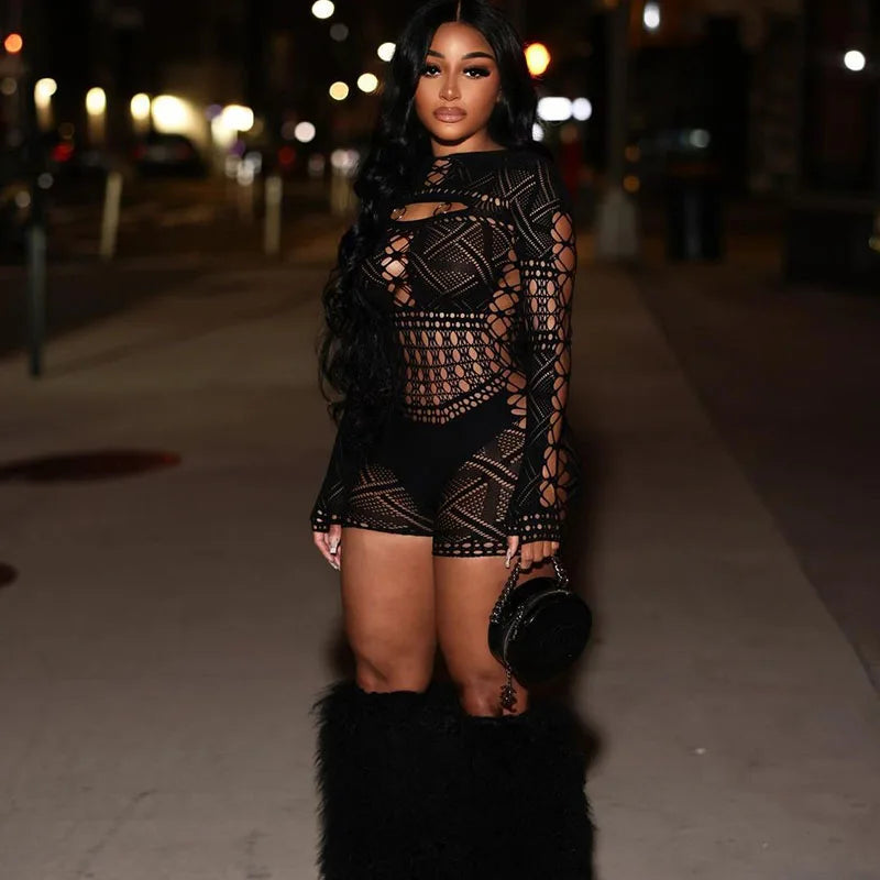 Sheer Charisma Peek-a-Boo Playsuit