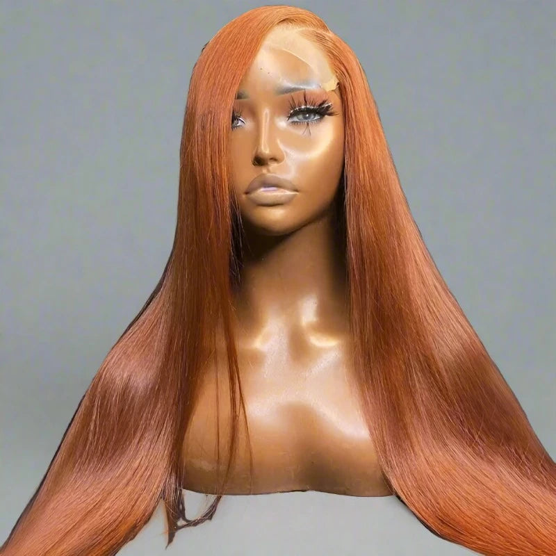 Ginger Gaze: The Sunkissed Sleekster 5x5 Lace Magic Wig