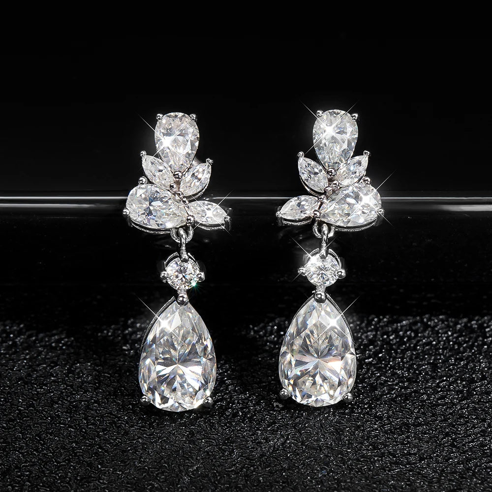MoissaniteMarvels: Luxurious 18k Gold-Plated Earrings