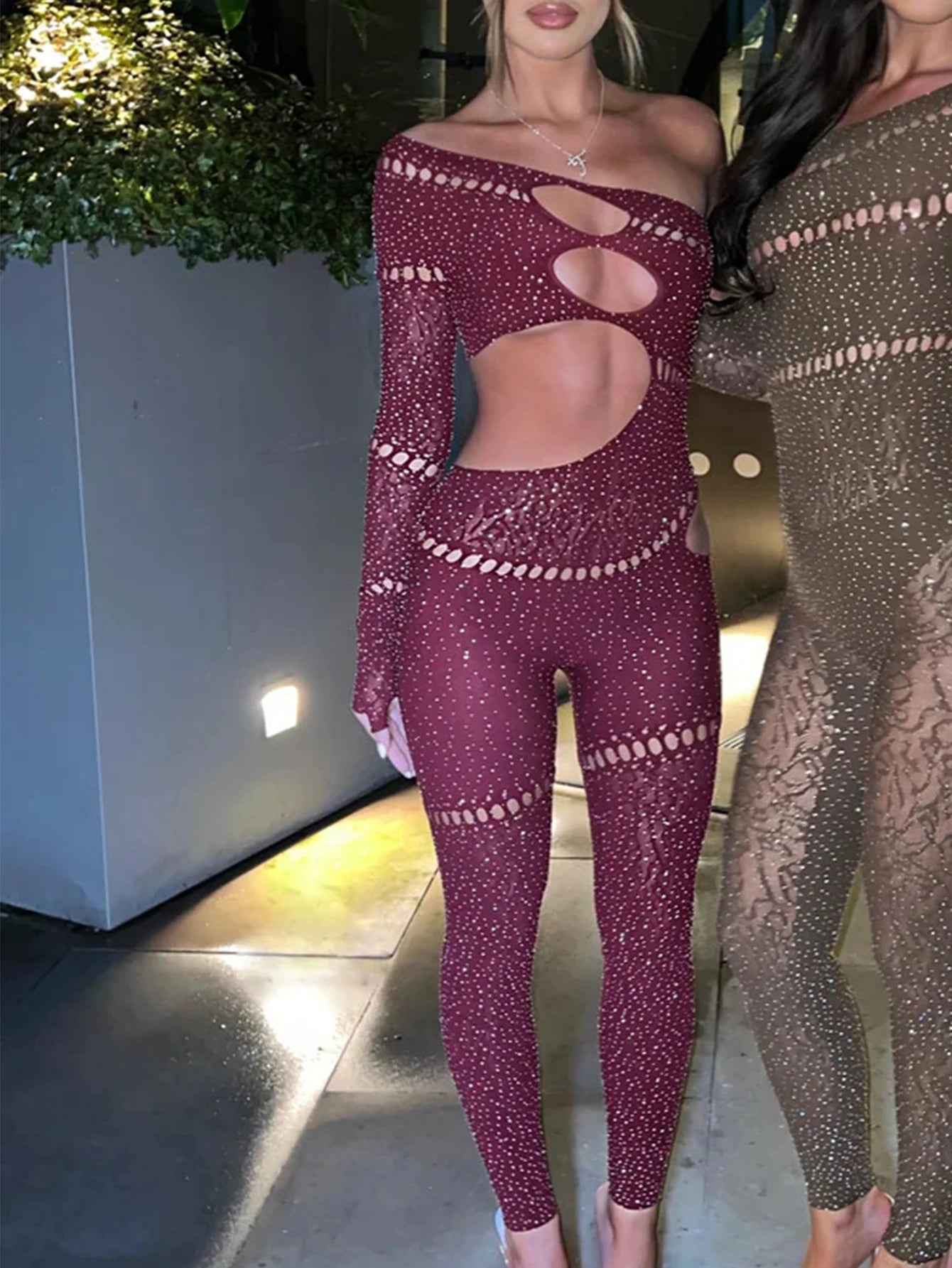 Glam Galaxy Rhinestone PartySculpt Jumpsuit