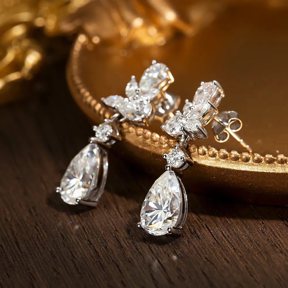 MoissaniteMarvels: Luxurious 18k Gold-Plated Earrings