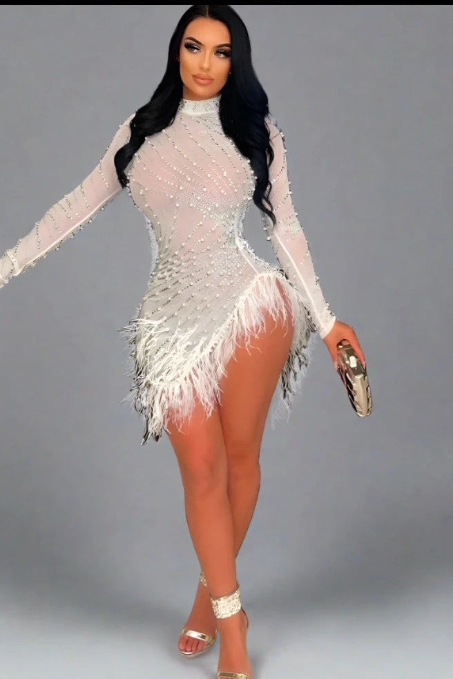 Glamour Glissade: The Feathered Fantasy Dress