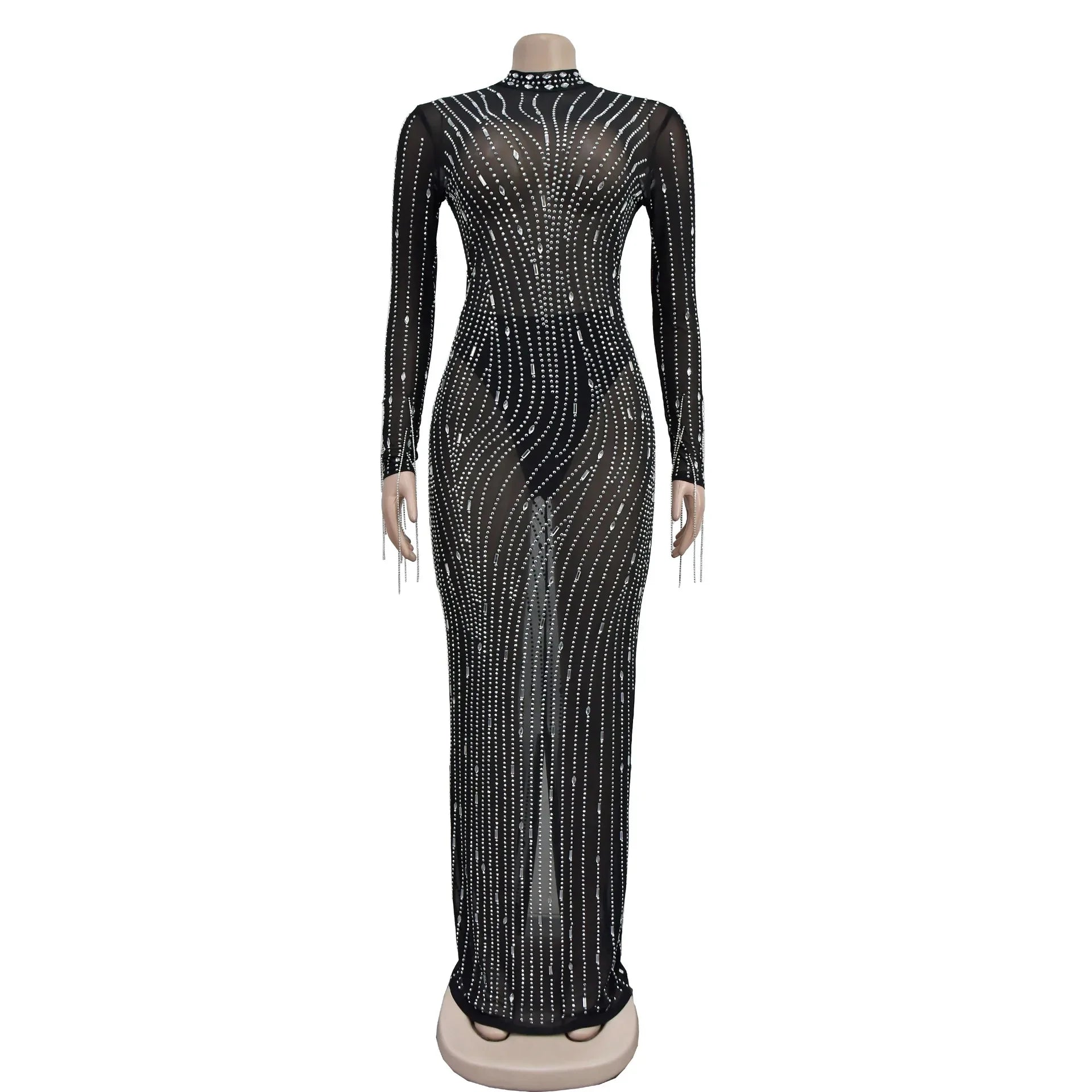 Starglitz Maxi: The Mesmerizing Diamond Dazzle Dress