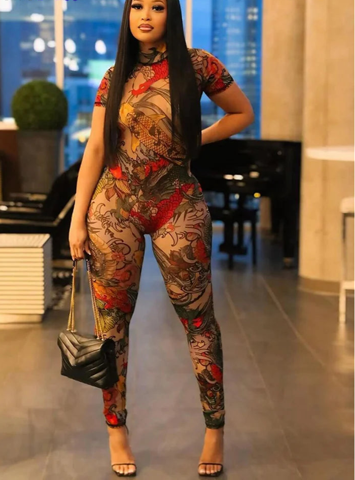 DragonFlex Sheer Majesty: The Slinky Backless Jumpsuit