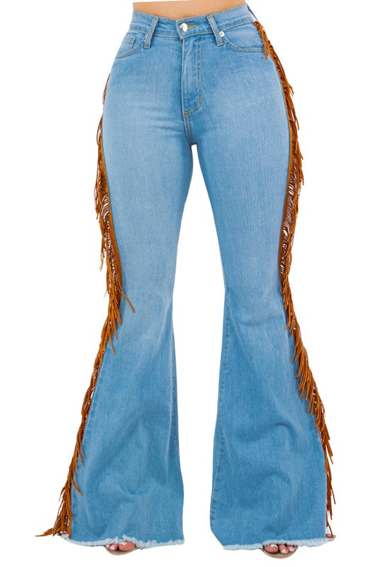 Skyline Sway Fringe Bell Bottoms