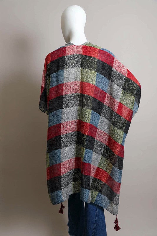 Plaid-itude Multi Buffalo Checkered Kimono