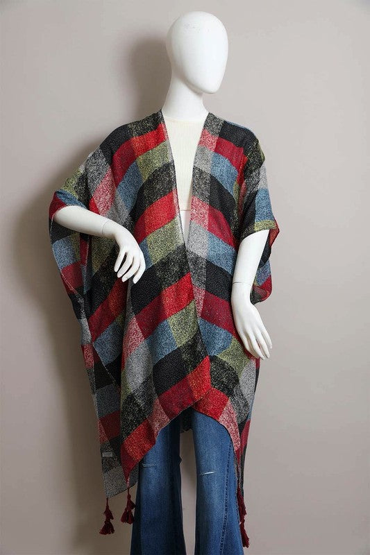Plaid-itude Multi Buffalo Checkered Kimono
