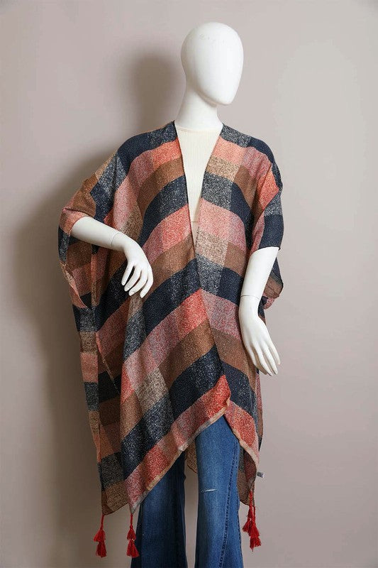 Plaid-itude Multi Buffalo Checkered Kimono