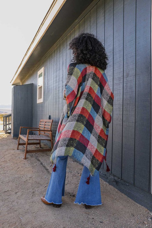 Plaid-itude Multi Buffalo Checkered Kimono