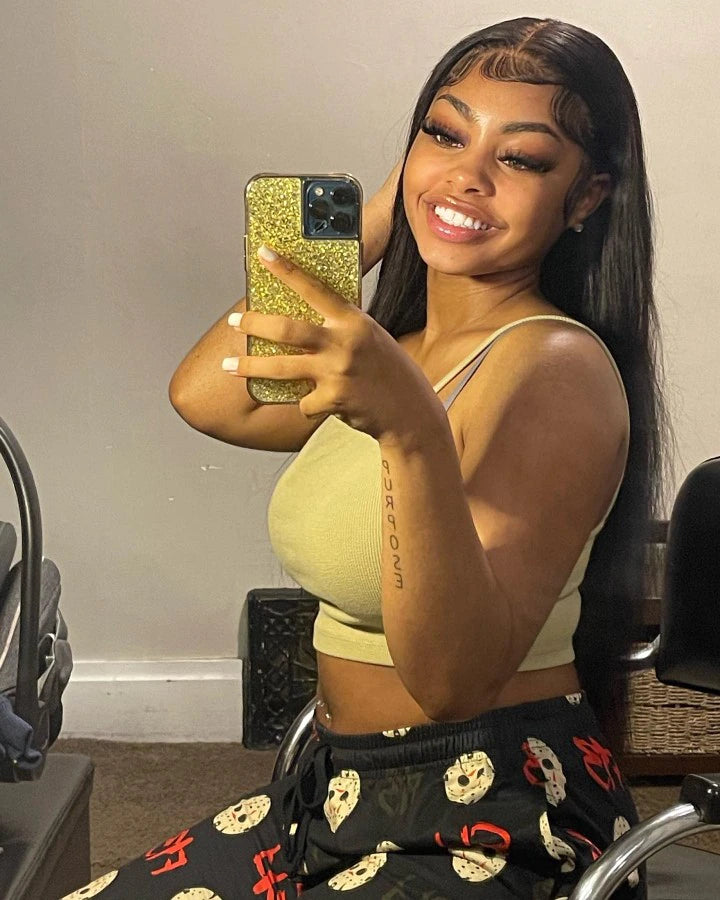 Silky Enchantress: HD Sleek Suite Straight 13x6 – Luxe Malaysian Mane Stage Wig