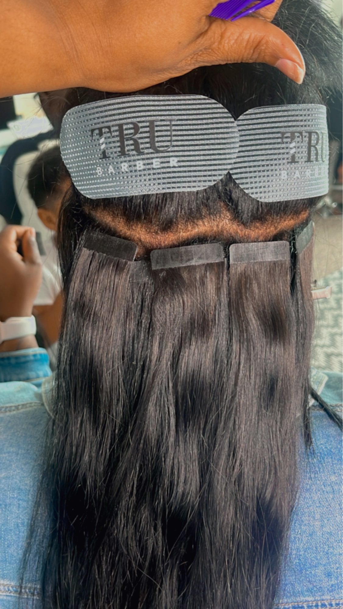 Silk Society straight tape-in extensions made with premium Remy human hair for seamless volume, length, and natural movement. 28 80pcs